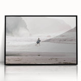 Beach Day Coastal Wall Art – Child Running by Ocean Waves Print