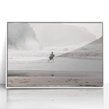 Beach Day Coastal Wall Art – Child Running by Ocean Waves Print