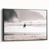 Beach Day Coastal Wall Art – Child Running by Ocean Waves Print