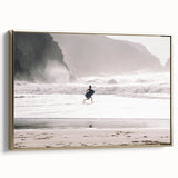 Beach Day Coastal Wall Art – Child Running by Ocean Waves Print