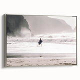 Beach Day Coastal Wall Art – Child Running by Ocean Waves Print