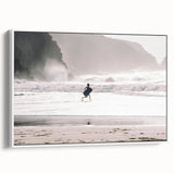Beach Day Coastal Wall Art – Child Running by Ocean Waves Print