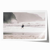 Beach Day Coastal Wall Art – Child Running by Ocean Waves Print