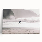 Beach Day Coastal Wall Art – Child Running by Ocean Waves Print