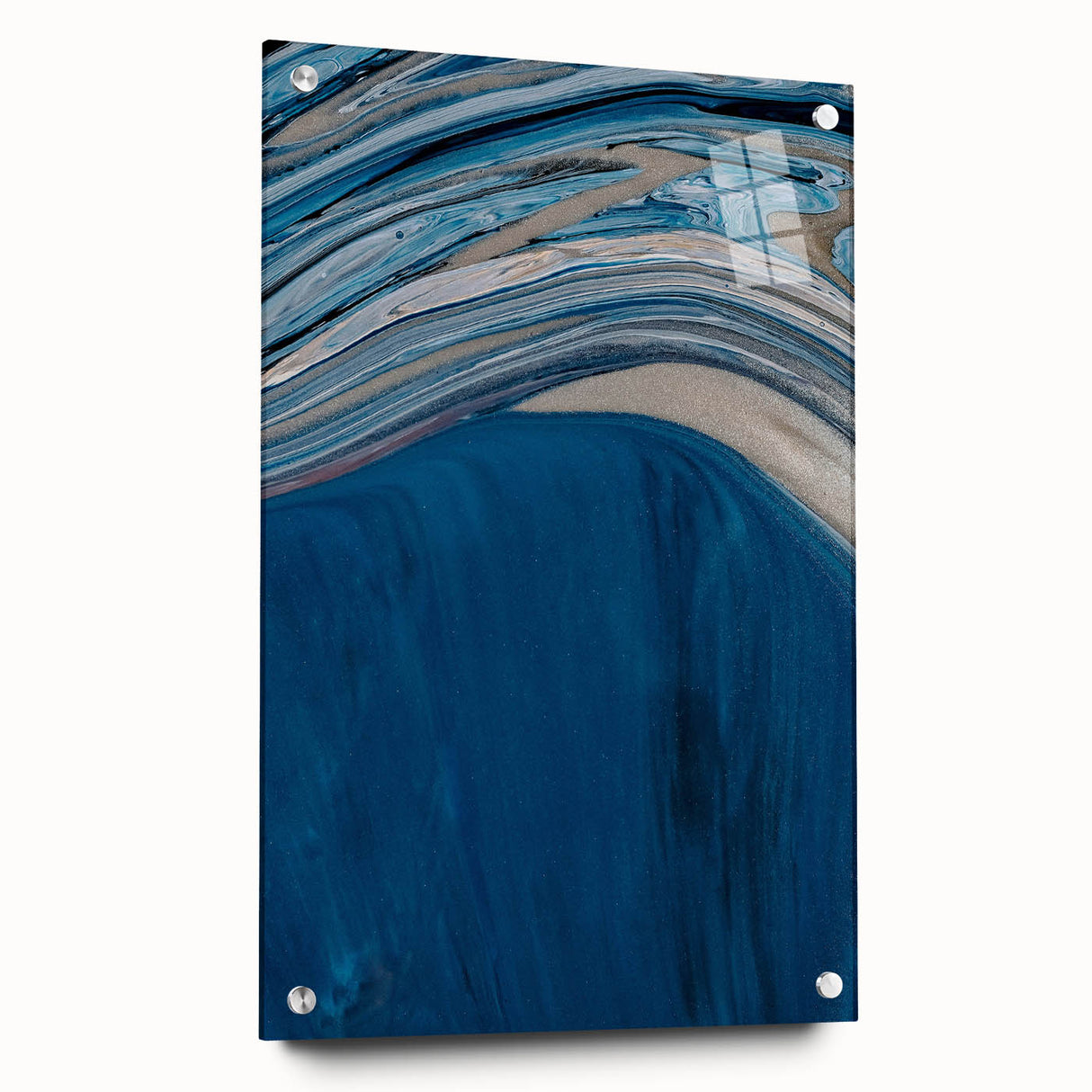 Coastal Wall Art - Abstract Blue Ocean Waves Beach-Themed Nautical Print