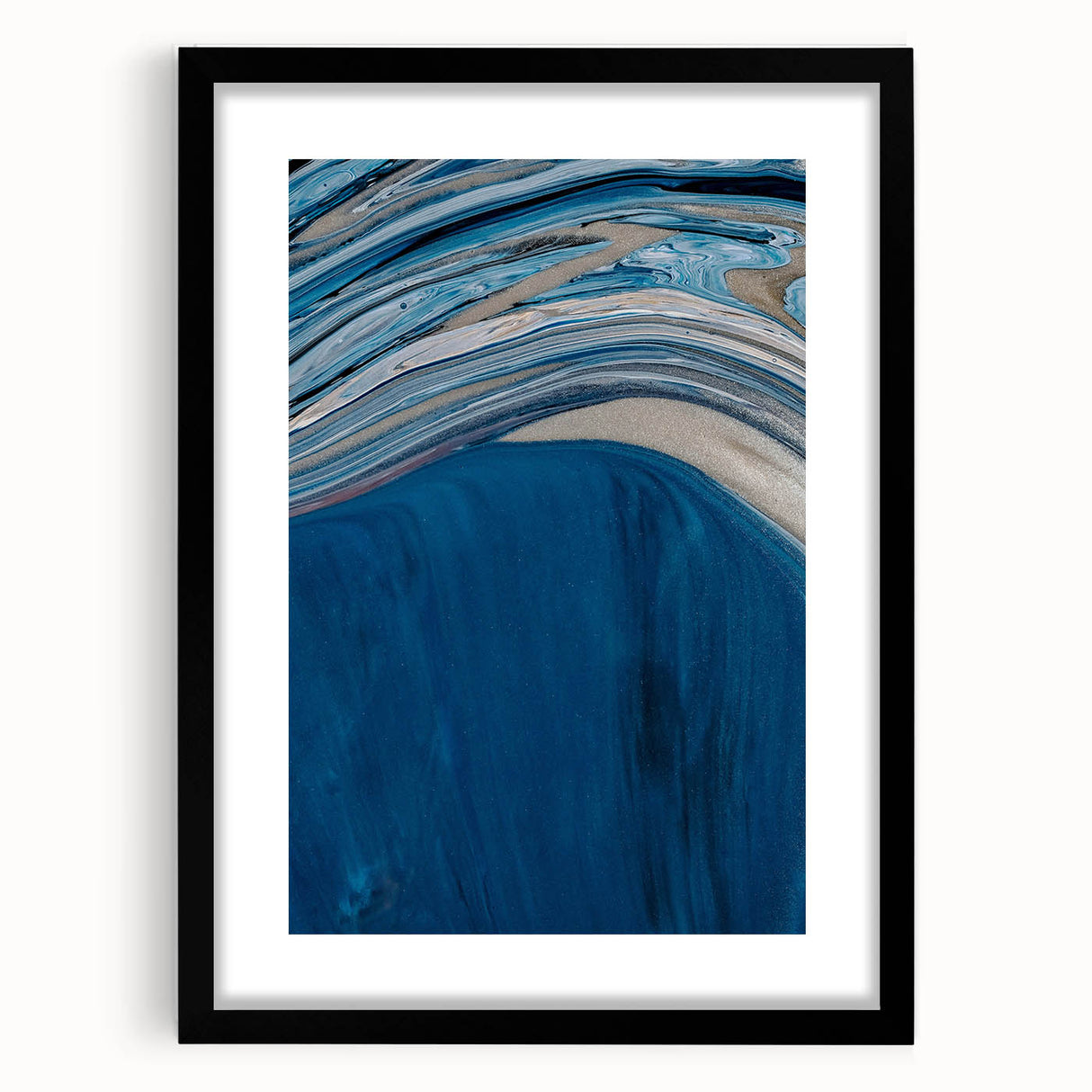Coastal Wall Art - Abstract Blue Ocean Waves Beach-Themed Nautical Print