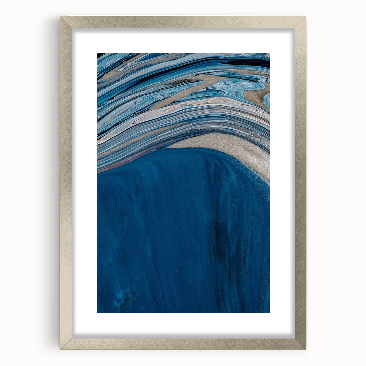 Coastal Wall Art - Abstract Blue Ocean Waves Beach-Themed Nautical Print