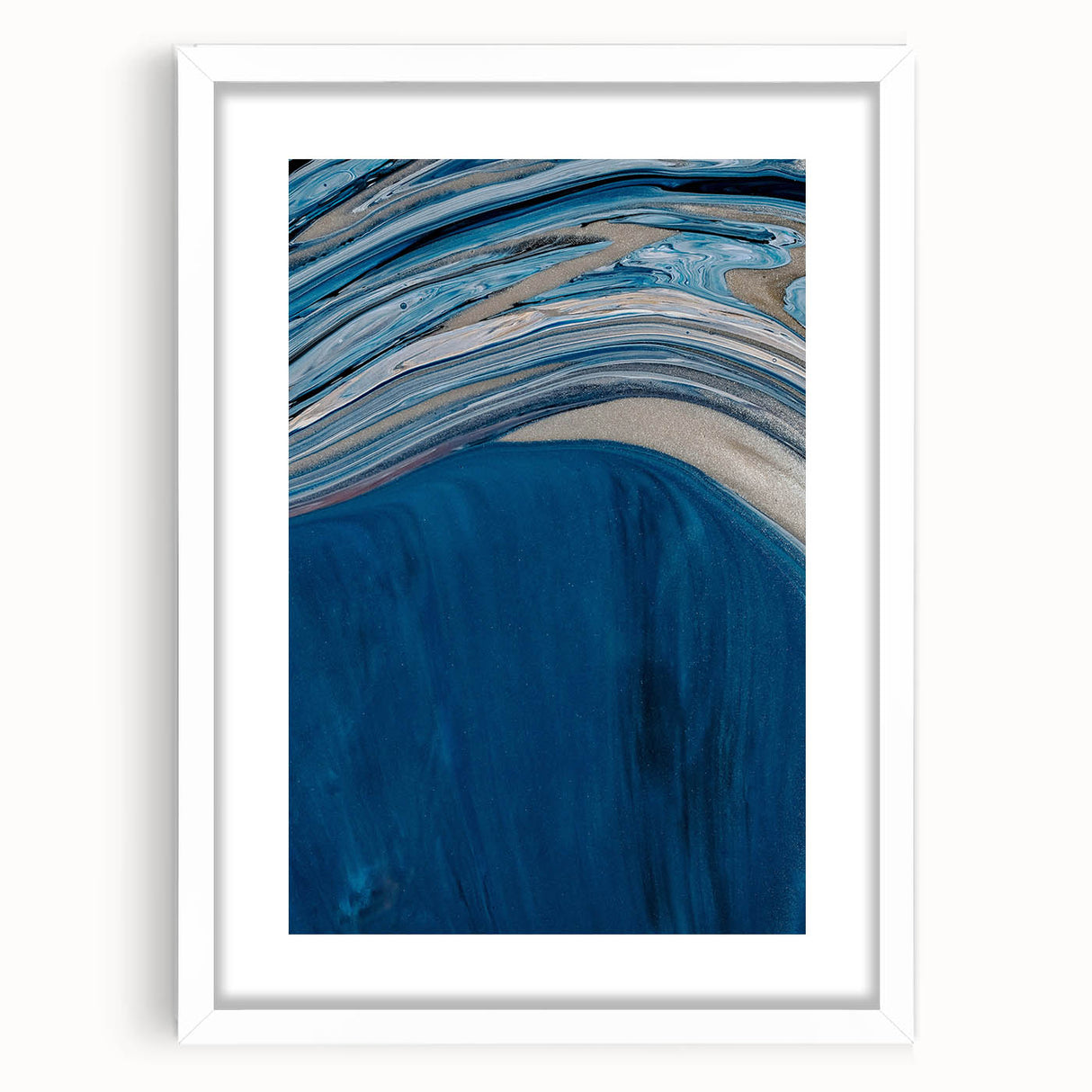 Coastal Wall Art - Abstract Blue Ocean Waves Beach-Themed Nautical Print