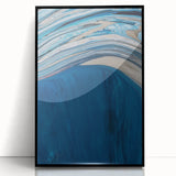 Coastal Wall Art - Abstract Blue Ocean Waves Beach-Themed Nautical Print