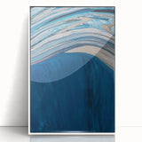 Coastal Wall Art - Abstract Blue Ocean Waves Beach-Themed Nautical Print