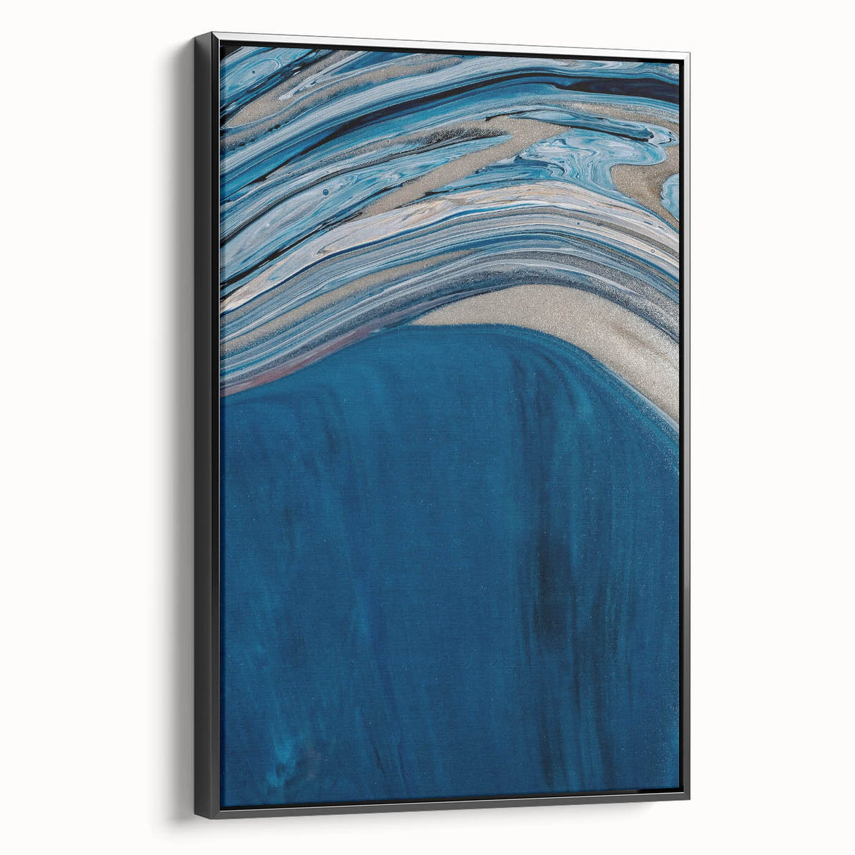 Coastal Wall Art - Abstract Blue Ocean Waves Beach-Themed Nautical Print