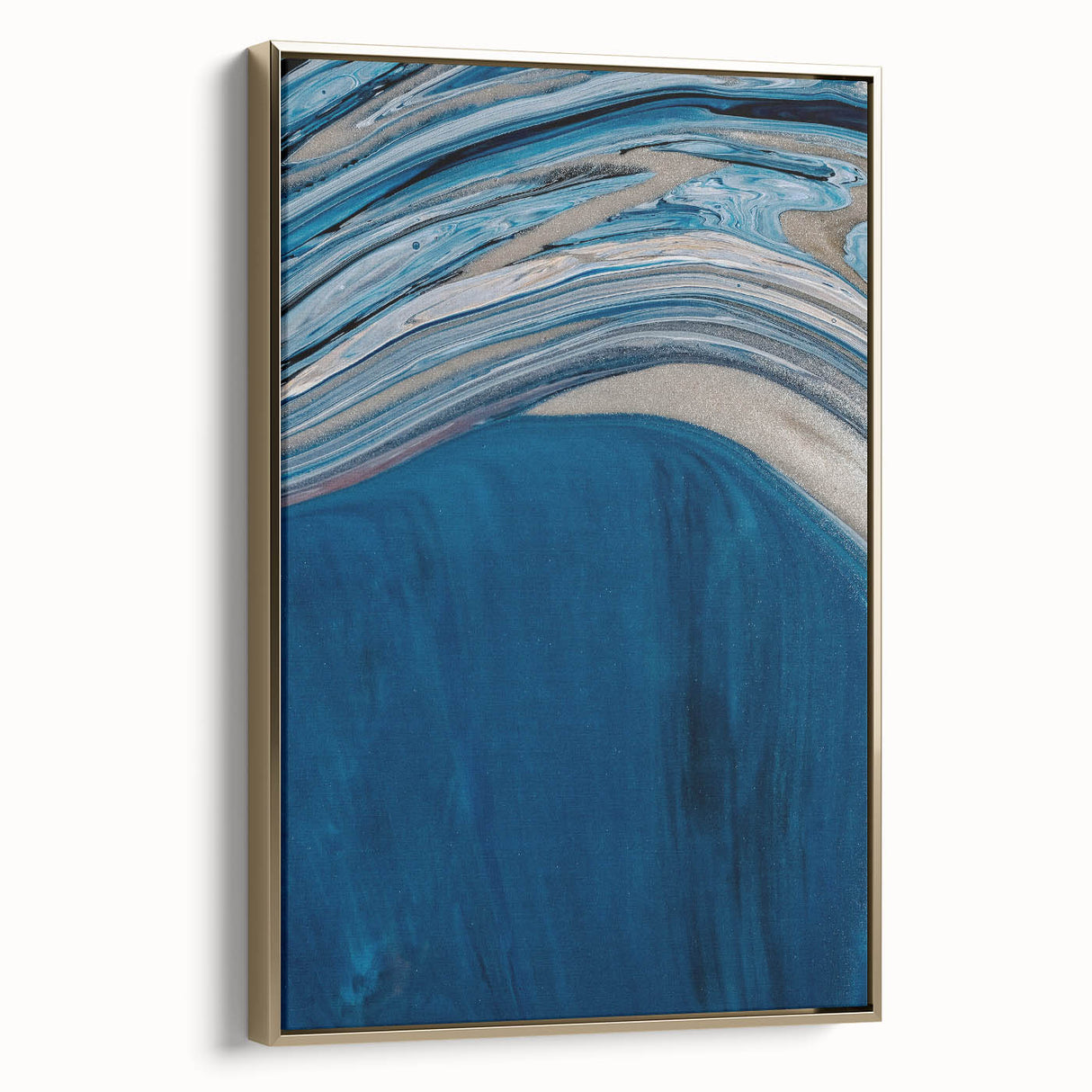 Coastal Wall Art - Abstract Blue Ocean Waves Beach-Themed Nautical Print