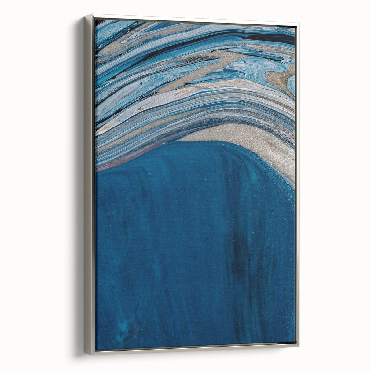 Coastal Wall Art - Abstract Blue Ocean Waves Beach-Themed Nautical Print