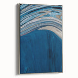 Coastal Wall Art - Abstract Blue Ocean Waves Beach-Themed Nautical Print