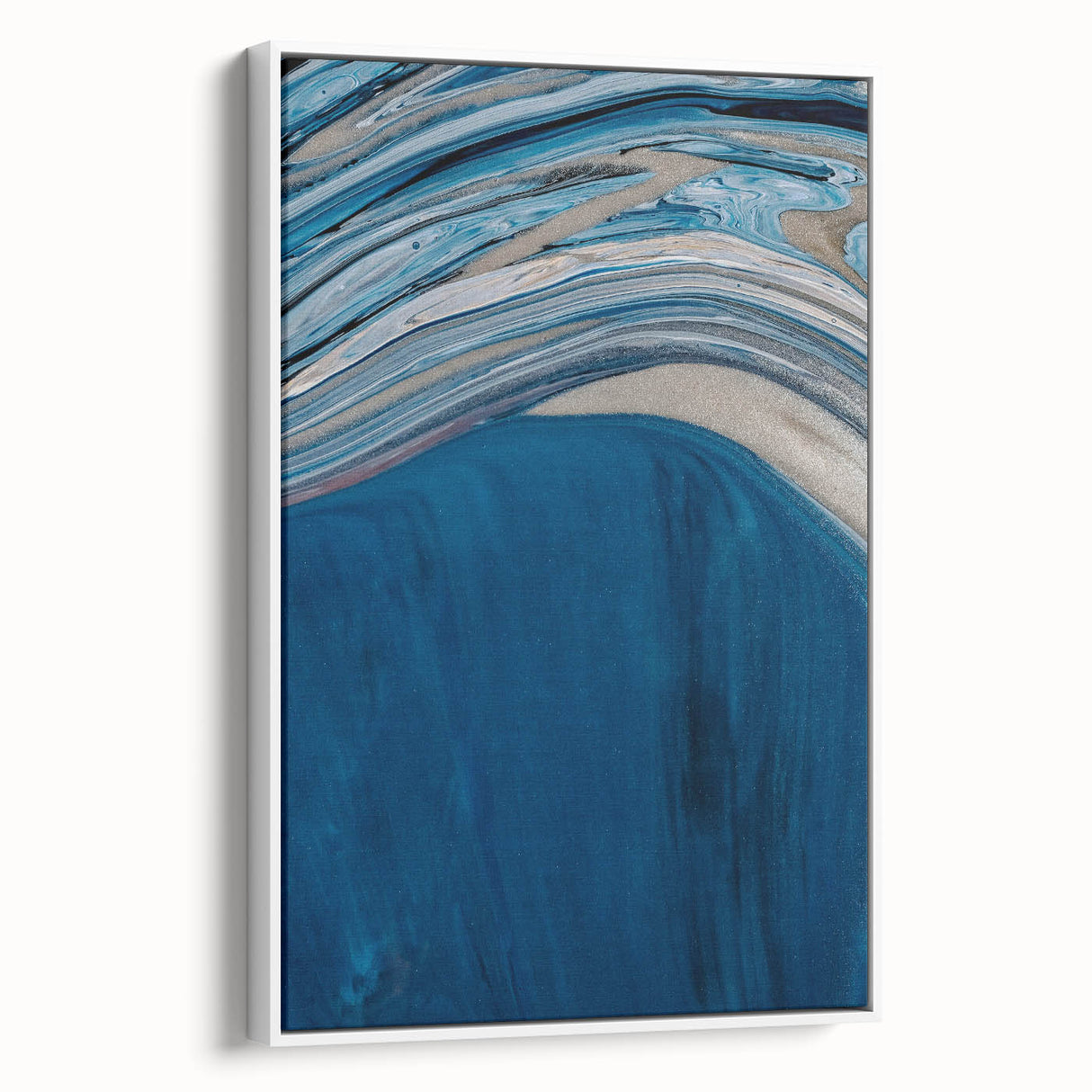 Coastal Wall Art - Abstract Blue Ocean Waves Beach-Themed Nautical Print