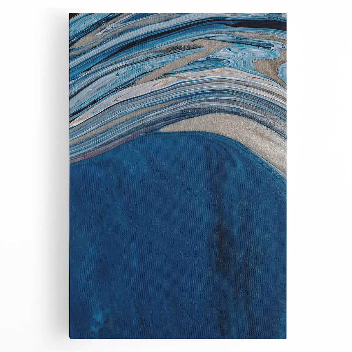 Coastal Wall Art - Abstract Blue Ocean Waves Beach-Themed Nautical Print