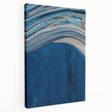 Coastal Wall Art - Abstract Blue Ocean Waves Beach-Themed Nautical Print