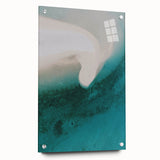 Coastal Wall Art - Aerial View of White Sand Beach and Blue Ocean Print