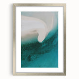 Coastal Wall Art - Aerial View of White Sand Beach and Blue Ocean Print