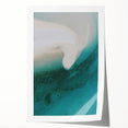 Coastal Wall Art - Aerial View of White Sand Beach and Blue Ocean Print