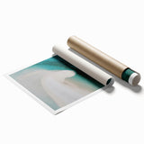 Coastal Wall Art - Aerial View of White Sand Beach and Blue Ocean Print