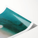 Coastal Wall Art - Aerial View of White Sand Beach and Blue Ocean Print