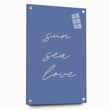 Coastal Wall Art - Minimalist 'Sun Sea Love' Beach-Themed Typography Print