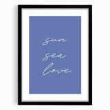 Coastal Wall Art - Minimalist 'Sun Sea Love' Beach-Themed Typography Print
