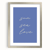 Coastal Wall Art - Minimalist 'Sun Sea Love' Beach-Themed Typography Print