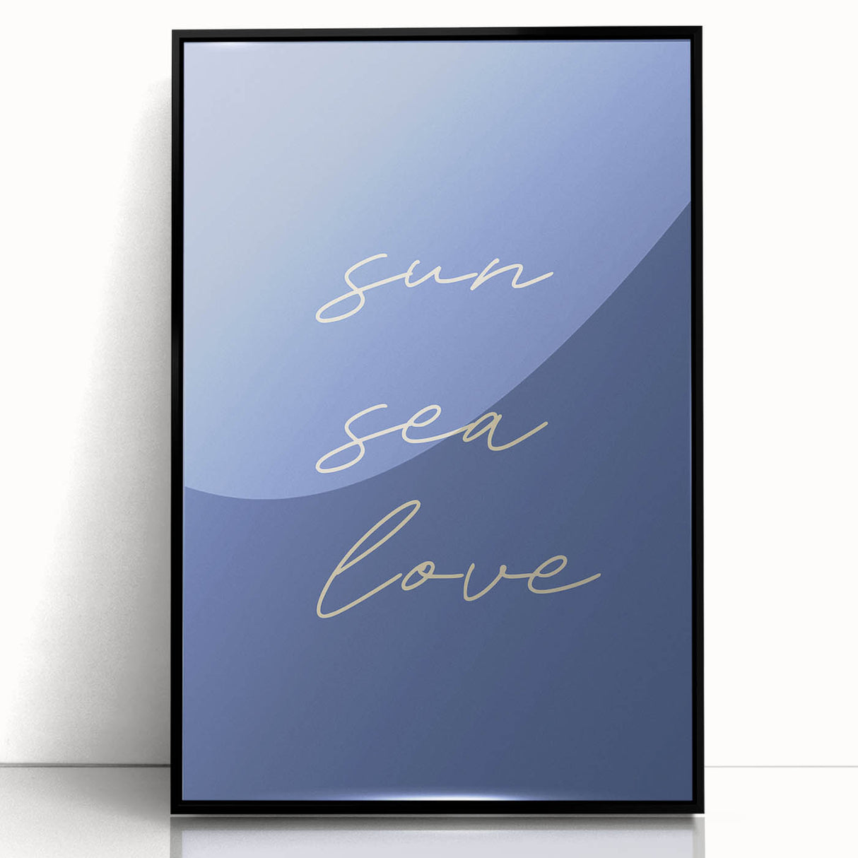 Coastal Wall Art - Minimalist 'Sun Sea Love' Beach-Themed Typography Print