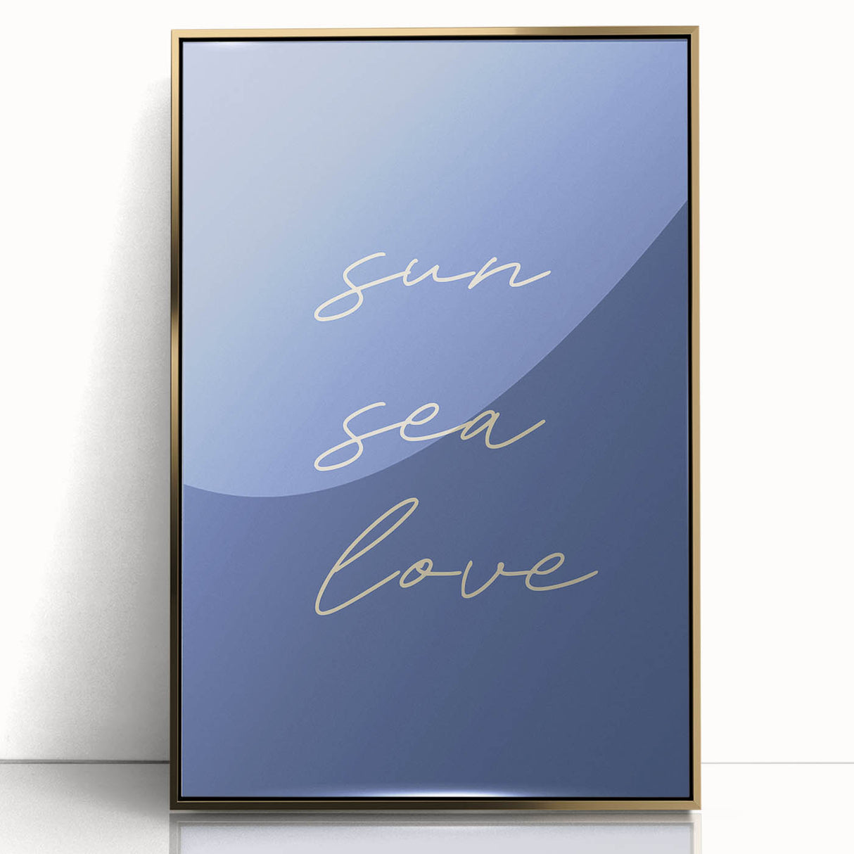 Coastal Wall Art - Minimalist 'Sun Sea Love' Beach-Themed Typography Print