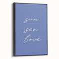 Coastal Wall Art - Minimalist 'Sun Sea Love' Beach-Themed Typography Print