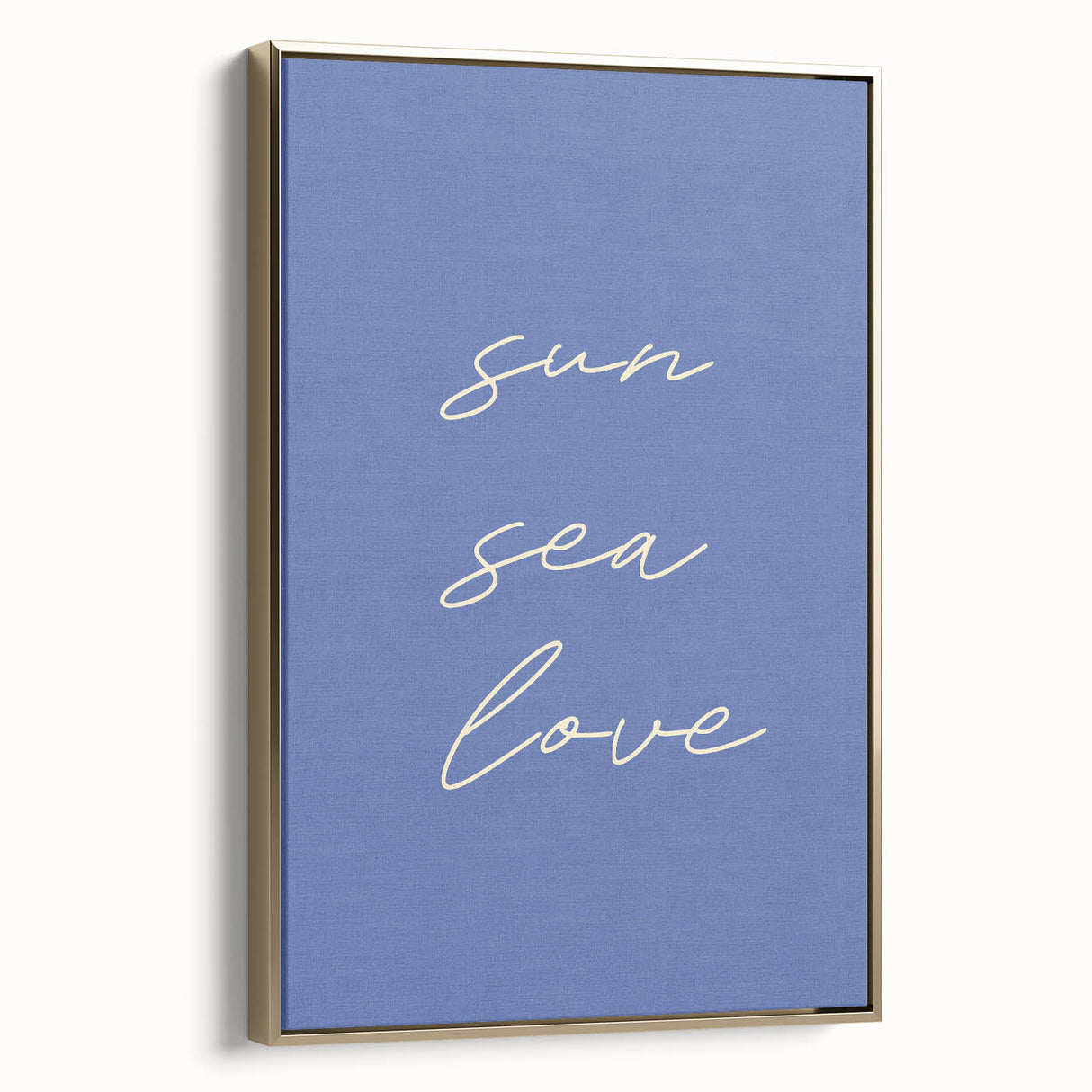Coastal Wall Art - Minimalist 'Sun Sea Love' Beach-Themed Typography Print