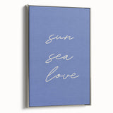 Coastal Wall Art - Minimalist 'Sun Sea Love' Beach-Themed Typography Print