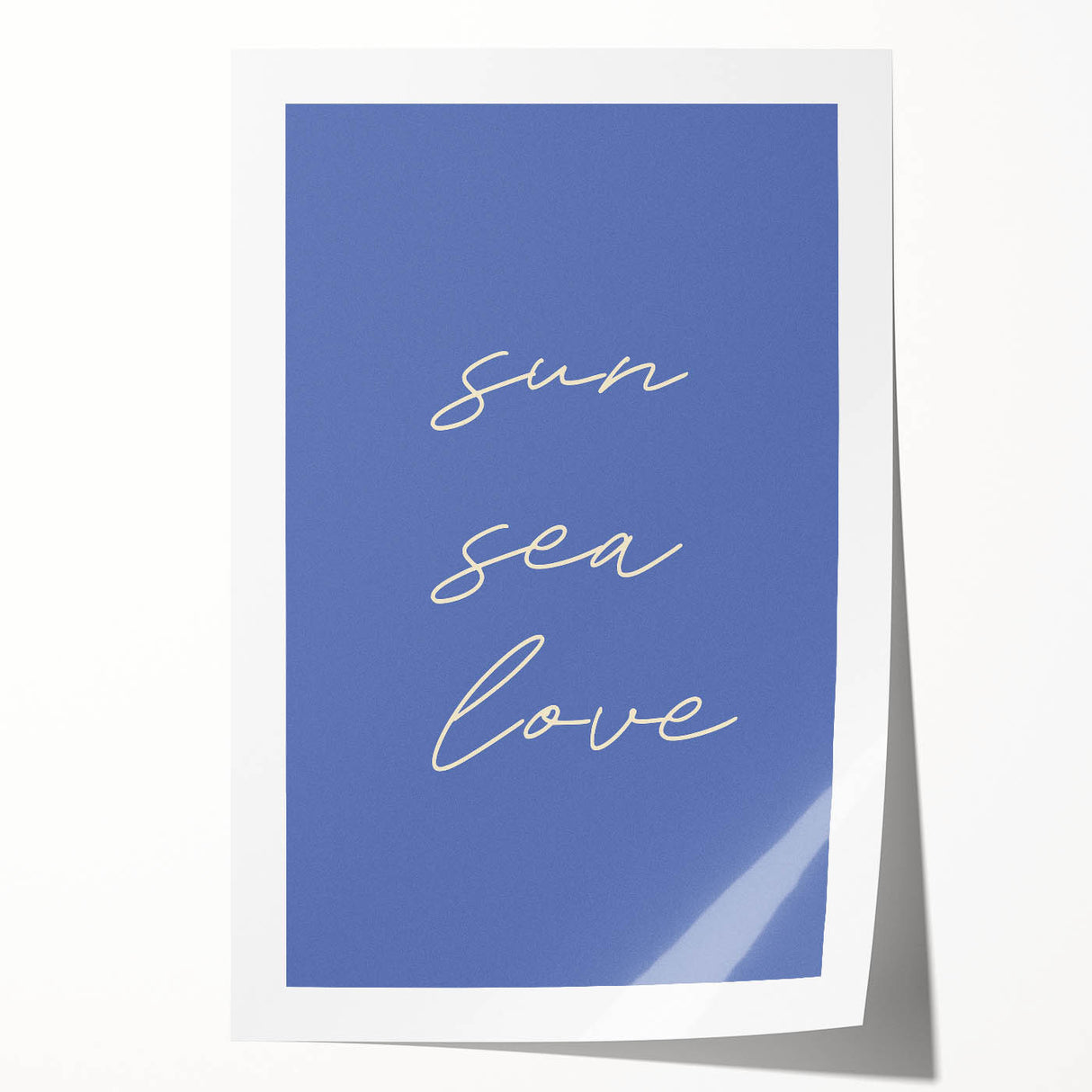 Coastal Wall Art - Minimalist 'Sun Sea Love' Beach-Themed Typography Print