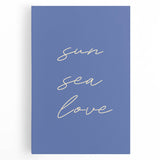 Coastal Wall Art - Minimalist 'Sun Sea Love' Beach-Themed Typography Print