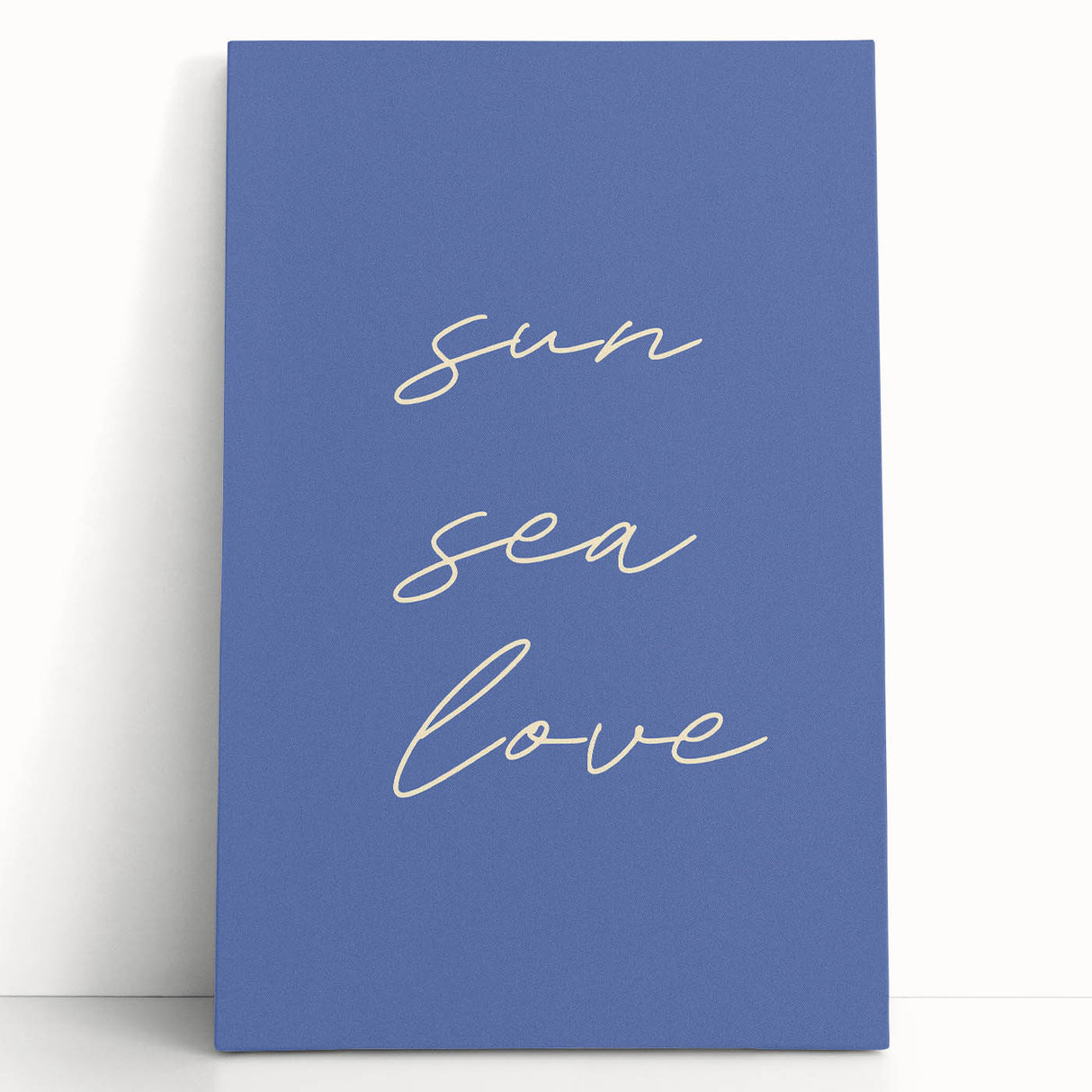 Coastal Wall Art - Minimalist 'Sun Sea Love' Beach-Themed Typography Print