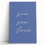 Coastal Wall Art - Minimalist 'Sun Sea Love' Beach-Themed Typography Print