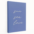 Coastal Wall Art - Minimalist 'Sun Sea Love' Beach-Themed Typography Print