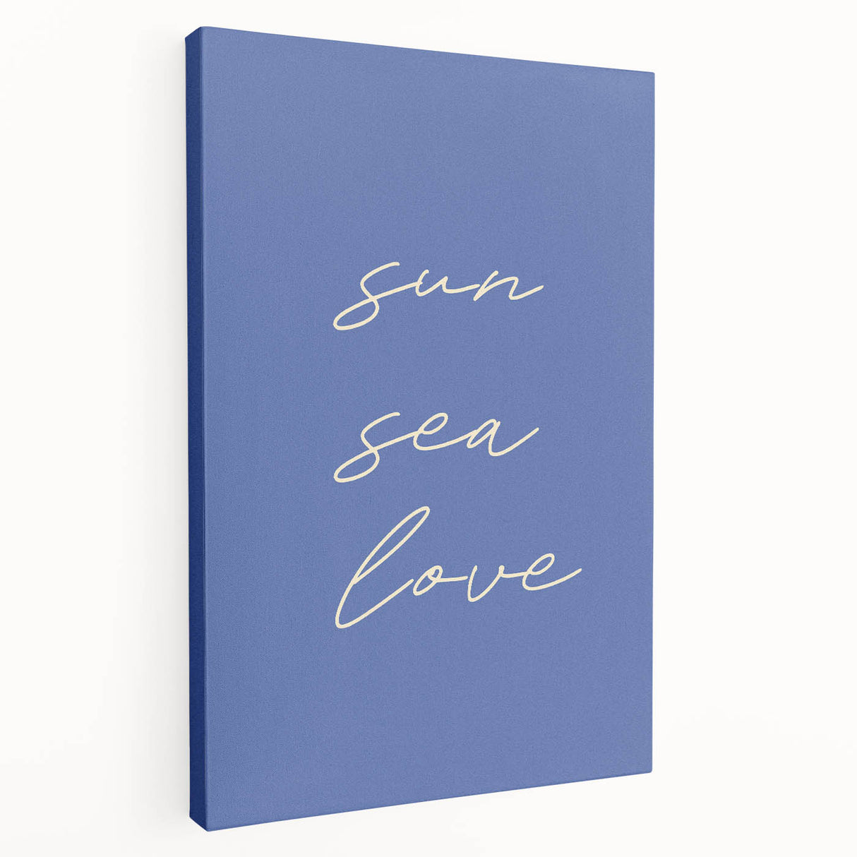 Coastal Wall Art - Minimalist 'Sun Sea Love' Beach-Themed Typography Print