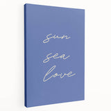Coastal Wall Art - Minimalist 'Sun Sea Love' Beach-Themed Typography Print