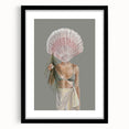 Beach-Themed Coastal Wall Art - Seaside Woman with Seashell Head