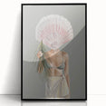Beach-Themed Coastal Wall Art - Seaside Woman with Seashell Head