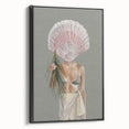 Beach-Themed Coastal Wall Art - Seaside Woman with Seashell Head