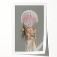 Beach-Themed Coastal Wall Art - Seaside Woman with Seashell Head