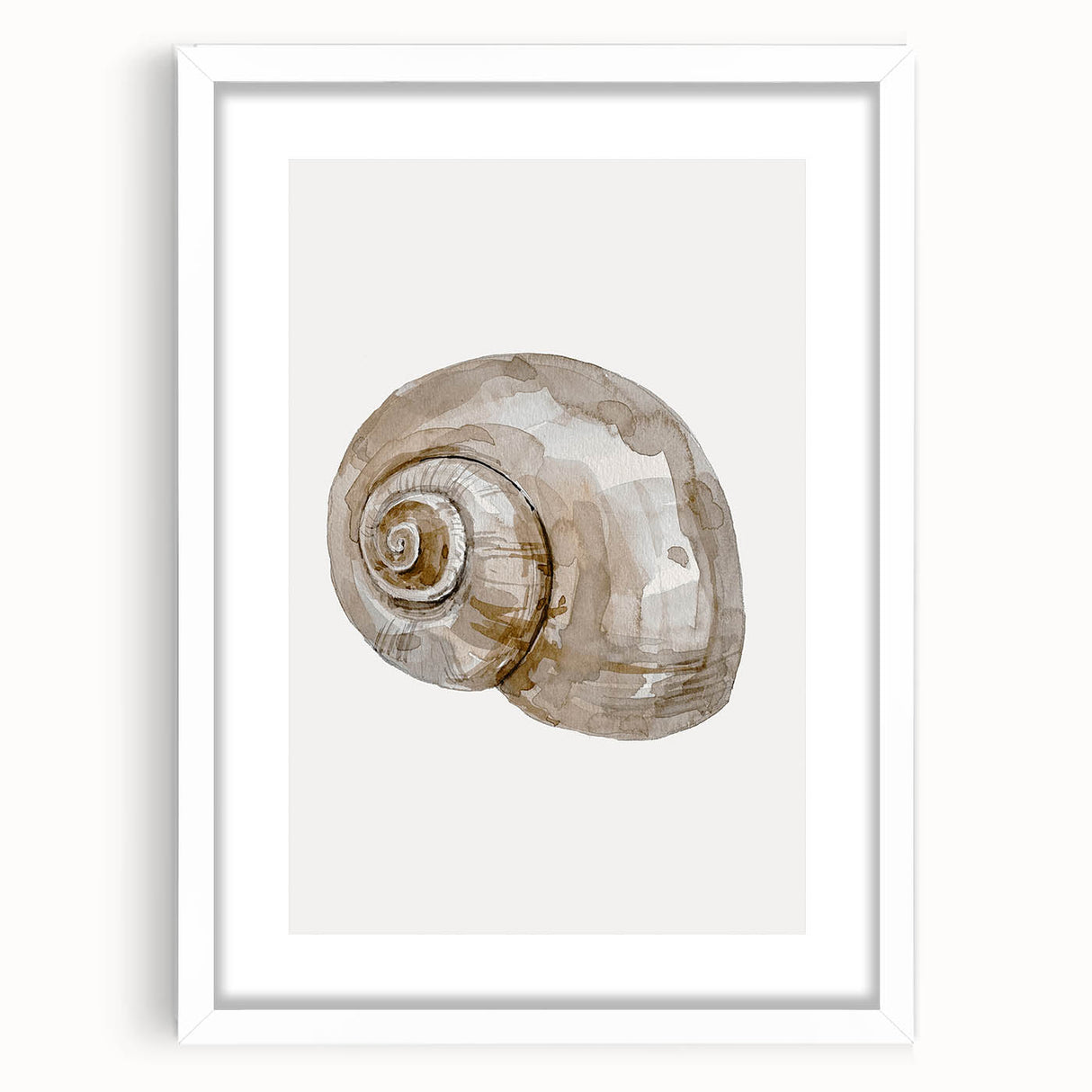Coastal Wall Art - Nautical Snail Shell Print for Beach-Themed Decor