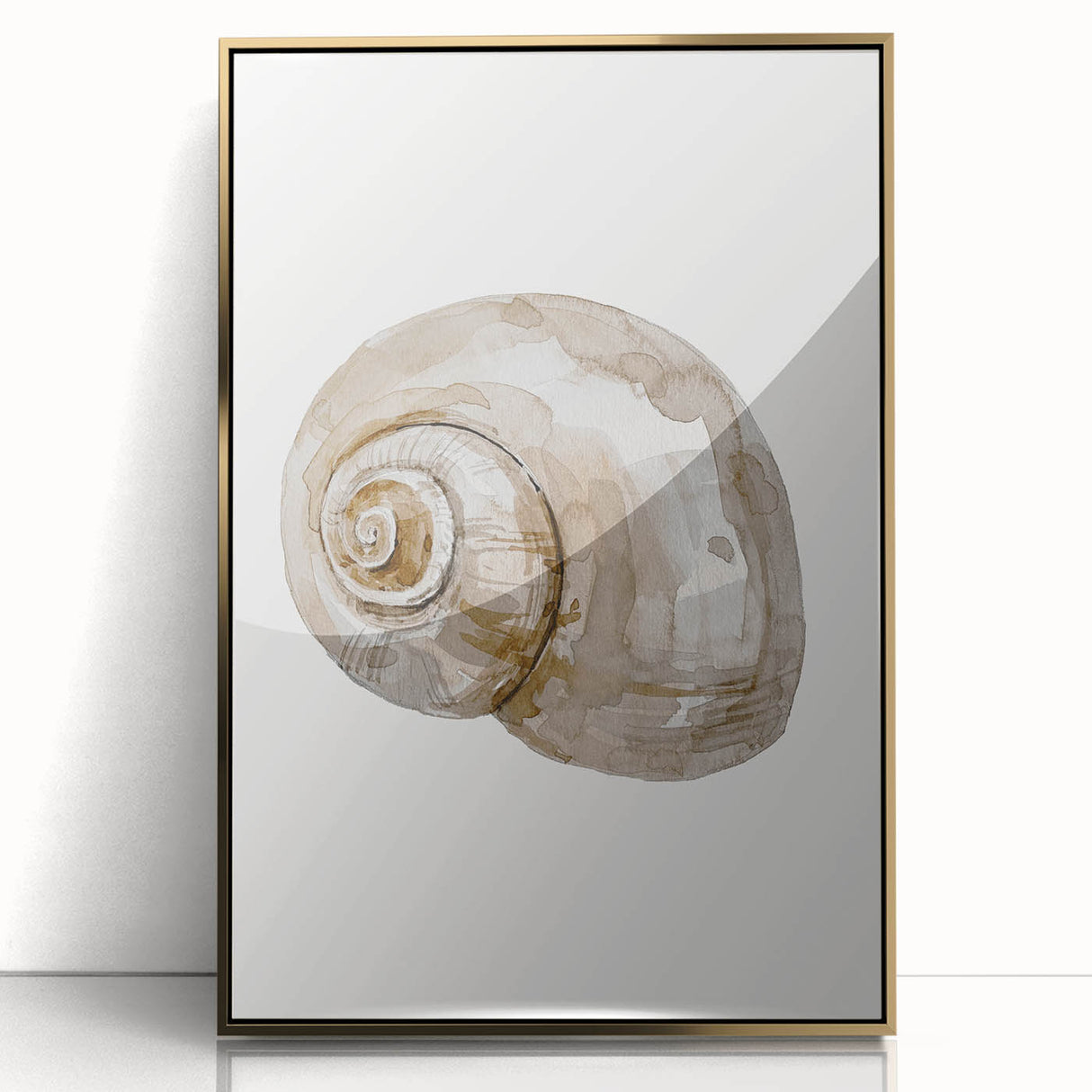 Coastal Wall Art - Nautical Snail Shell Print for Beach-Themed Decor