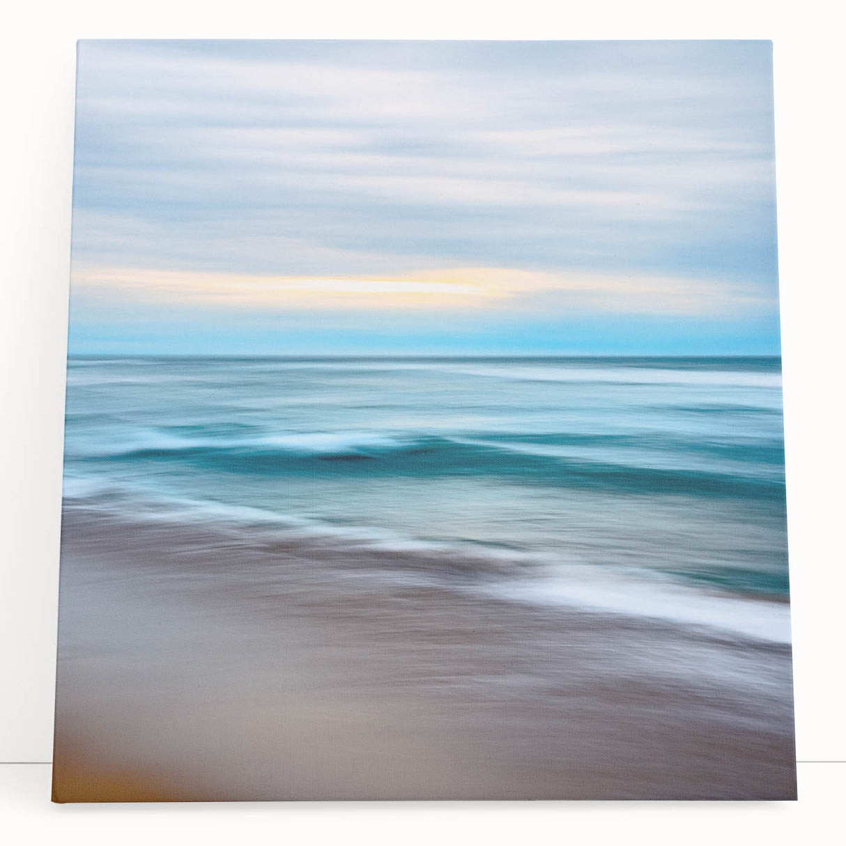 Coastal Wall Art – Tranquil Beach Horizon Ocean Art Print for Nautical Décor