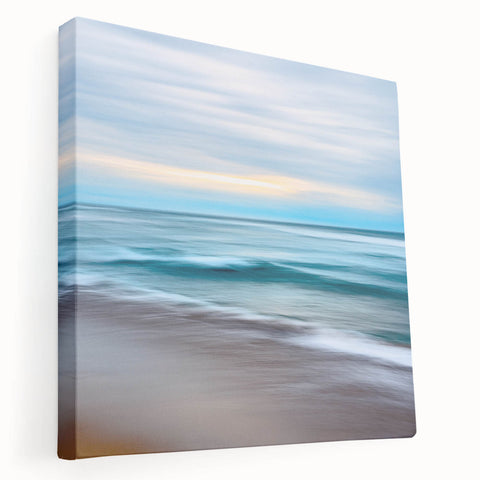 Coastal Wall Art – Tranquil Beach Horizon Ocean Art Print for Nautical Décor