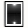 Coastal Wall Art - Moonlight Reflection on Water Black and White Print